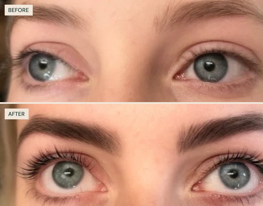 Before and after: brows and lashes