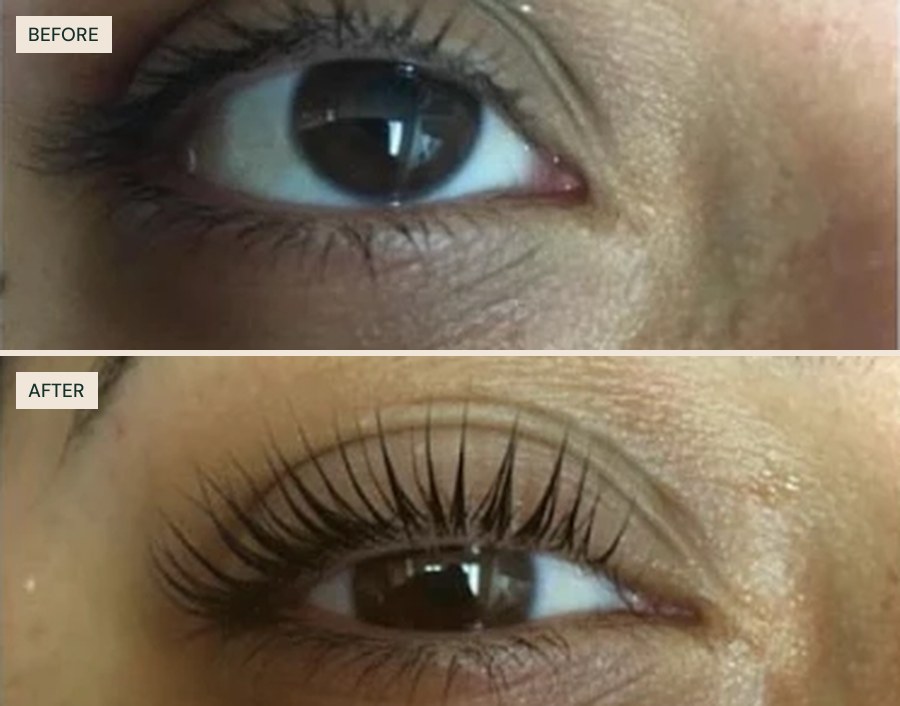 Before and after: lash lift